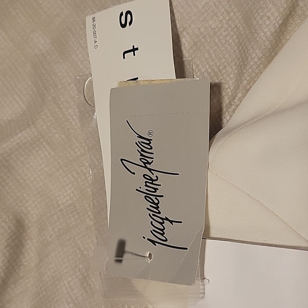 NWT Jacqueline Ferrar Winter White Womens Midi Skirt With Lining Size 12 Stretch - Picture 4 of 10